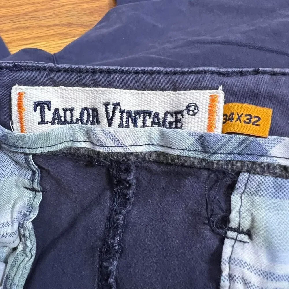 Tailor Vintage "Connecticut Originals" Slim Fit Chinos -‎ Navy Blue 34x32 Men's - Picture 5 of 6